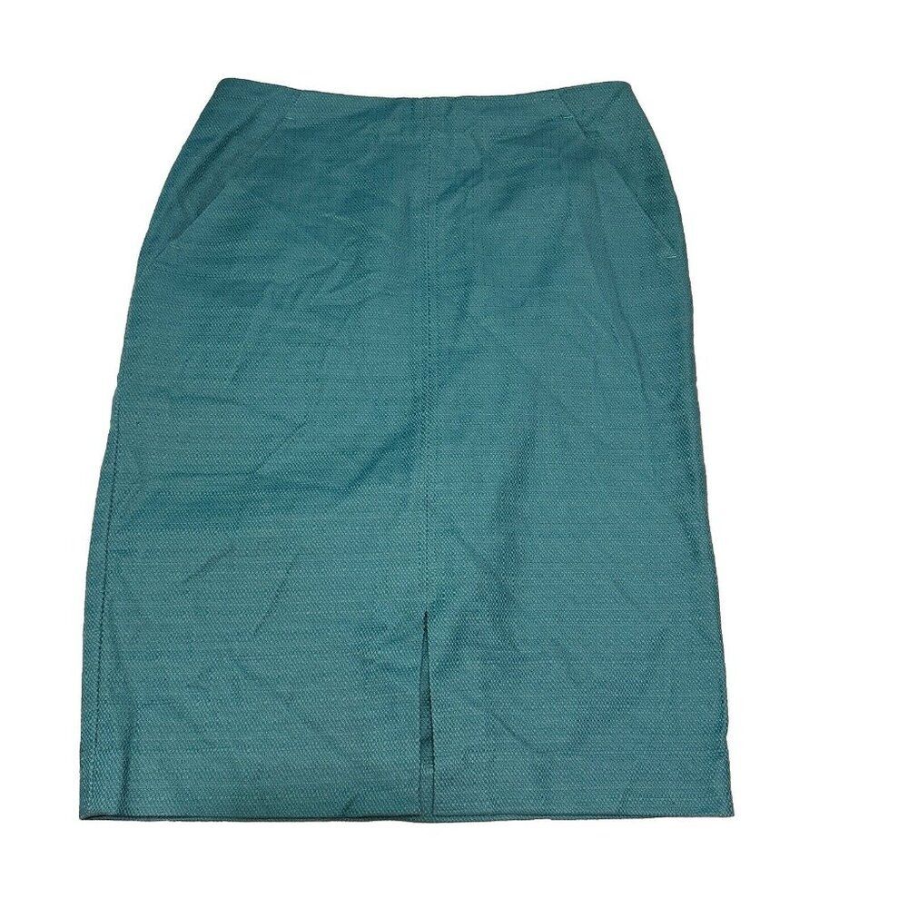 Loft Woman’s Sz 2 Straight pencil Skirt Zip Blue
